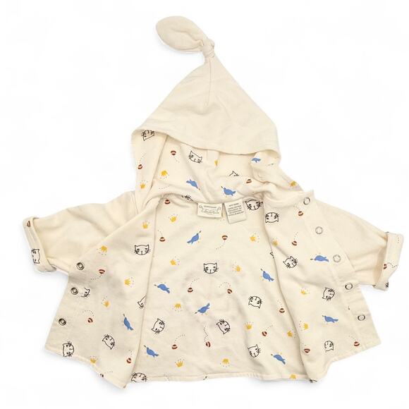 Nordstrom Baby Knotted Lined Hoodie Unisex Once Upon A Time Jacket Cream Newborn - Picture 6 of 8